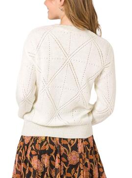 Pull Naf Naf Brouillons Beige pour Femme
