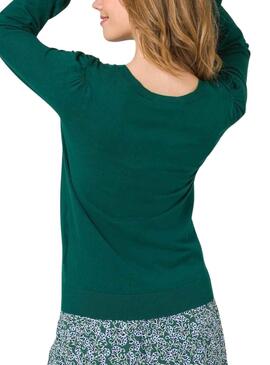 Pull Naf Naf 3 boutons Vert pour Femme