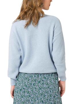 Pull Naf Naf Brouillons Bleu pour Femme