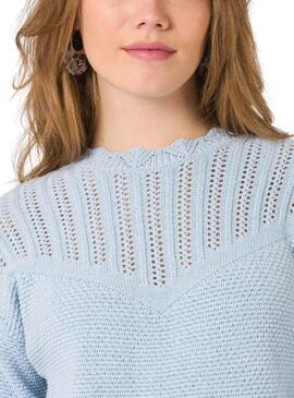 Pull Naf Naf Brouillons Bleu pour Femme