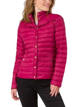 Doudoune Naf Naf Col haut Fuschia pour Femme