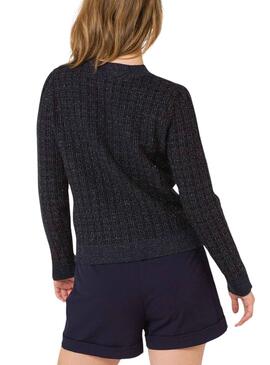 Veste Naf Naf Luminosité Bleu Marine pour Femme