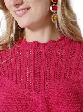 Pull Naf Naf Brouillons roses pour Femme