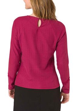 T-Shirt Naf Naf Parme Fucsia pour Femme