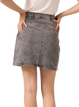 Jupe Naf Naf Denim Gris pour Femme