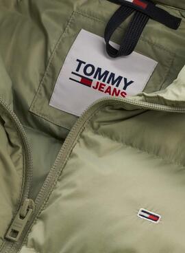 Veste Tommy Jeans Light Down Vert pour Femme