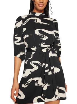 Robe Only Swirla Noire et Beige pour Femme