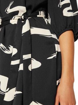 Robe Only Swirla Noire et Beige pour Femme