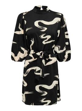 Robe Only Swirla Noire et Beige pour Femme