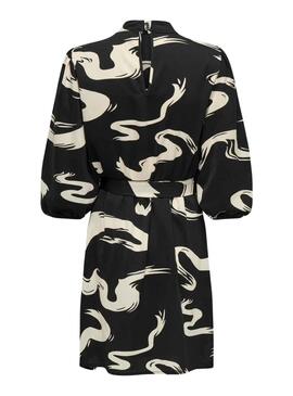 Robe Only Swirla Noire et Beige pour Femme