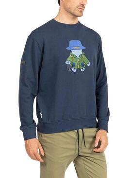 Sweat El Pulpo Explorer Bleu Marine pour Homme
