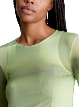 Robe Calvin Klein Illuminé Vert Femme