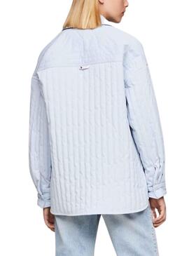 Surchemise Tommy Jeans Quilted Bleu pour Femme