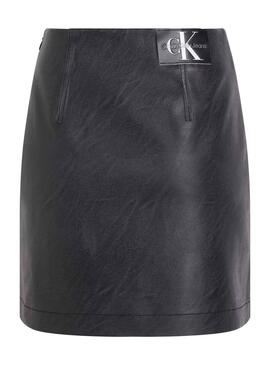 Jupe Calvin Klein Faux Leather Noire pour Femme