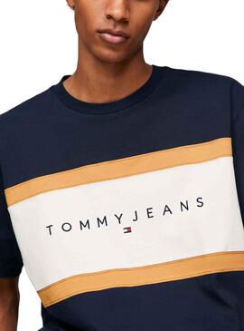 T-Shirt Tommy Jeans Rég Cut Bleu Marine pour Homme