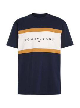T-Shirt Tommy Jeans Rég Cut Bleu Marine pour Homme