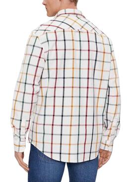 Chemise Tommy Jeans Reg Check Flanelle Blanc Homme