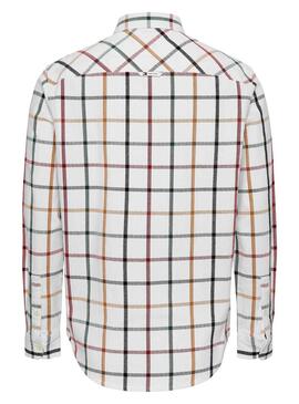 Chemise Tommy Jeans Reg Check Flanelle Blanc Homme