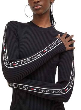 Robe Tommy Jeans Taping Noire pour Femme
