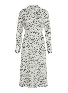 Robe Vila Vipaya Blanc et Noire pour Femme