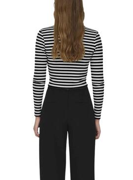 T-Shirt Only Elina Rayures Blanc et Noire