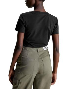 T-Shirt Calvin Klein Jeans Jumpsuitlogo Slim Noire