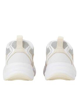 Baskets Calvin Klein Retro Tennis Blanc Femme