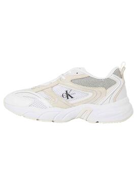 Baskets Calvin Klein Retro Tennis Blanc Femme