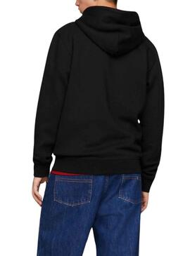 Sweat Tommy Jeans Essential Flag Hood Noire