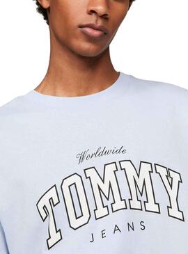 T-Shirt Tommy Jeans Université Bleu pour Homme