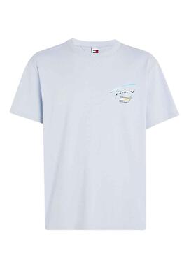 T-Shirt Tommy Jeans Metallique Bleu pour Homme