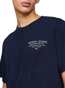 T-Shirt Tommy Jeans Graphic Slim Bleu Marine Homme