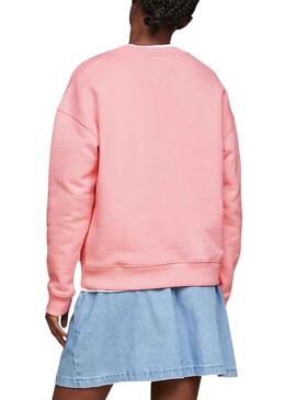 Sweat Tommy Jeans Graphic Flag Rose pour Femme