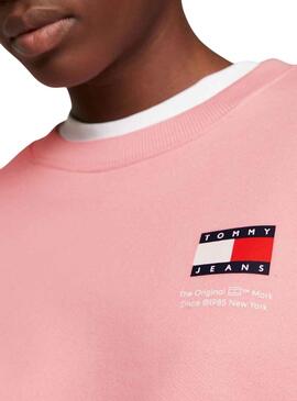 Sweat Tommy Jeans Graphic Flag Rose pour Femme