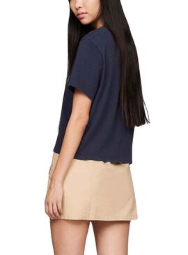 T-Shirt Tommy Jeans Rainarc Flag Bleu Marine Femme