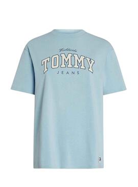 T-Shirt Tommy Jeans Lux universitaire Bleu pour Femme