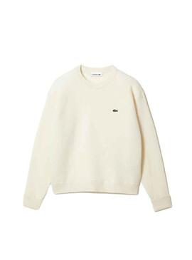 Pull Lacoste Tricot De Lana Beige pour Femme