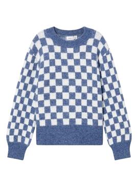 Pull Name It Savianne Bleu y Blanc pour Fille