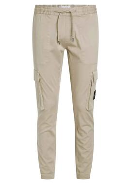 Pantalon Calvin Klein Cargo Beige pour Homme