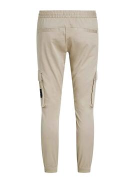 Pantalon Calvin Klein Cargo Beige pour Homme