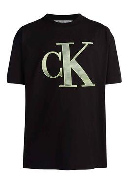 T-Shirt Calvin Klein perforé Jumpsuitlogo Noire