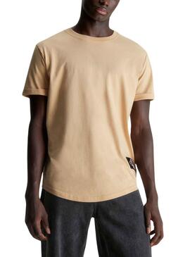 T-Shirt Calvin Klein Tourner Up Beige pour Homme