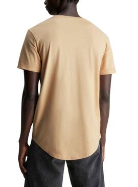 T-Shirt Calvin Klein Tourner Up Beige pour Homme
