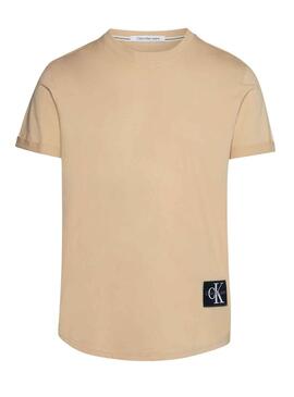 T-Shirt Calvin Klein Tourner Up Beige pour Homme