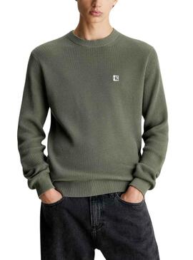 Pull Calvin Klein Vert Basic pour Homme