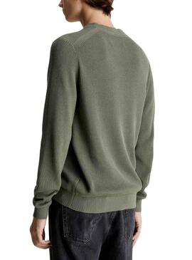 Pull Calvin Klein Vert Basic pour Homme