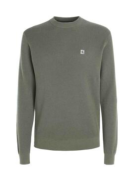 Pull Calvin Klein Vert Basic pour Homme