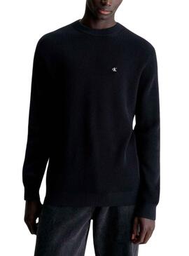 Pull Calvin Klein Jeans Basic Noire pour Homme
