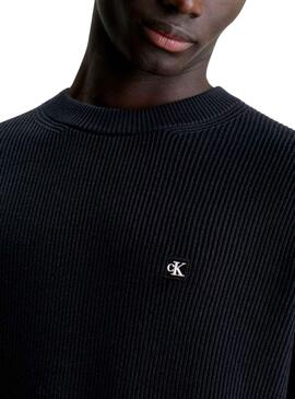 Pull Calvin Klein Jeans Basic Noire pour Homme