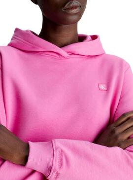 Sweat Calvin Klein Embro Badge Rose pour Femme